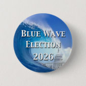 Blue Wave Election 2026 Ronde Button 5,7 Cm (Voorkant)