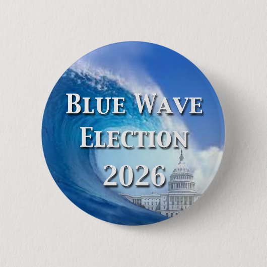 Blue Wave Election 2026 Ronde Button 5,7 Cm (Voorkant)