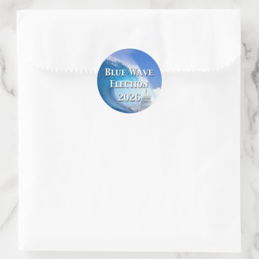 Blue Wave Election 2026 Ronde Sticker (Tas)