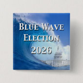 Blue Wave Election 2026 Vierkante Button 5,1 Cm (Voorkant)
