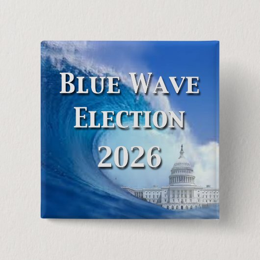 Blue Wave Election 2026 Vierkante Button 5,1 Cm (Voorkant)