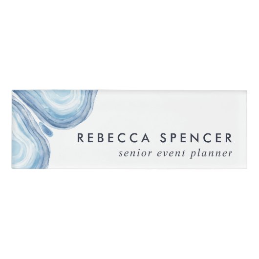 Blue Wave Geode Naambadge (Voorkant)