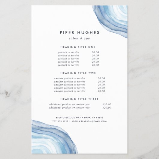 Blue Wave Geode | Prijzen en diensten Flyer (Voorkant)