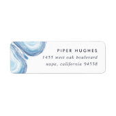 Blue Wave Geode Return Address Label (Voorkant)