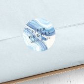 Blue Wave Geode Ronde Sticker