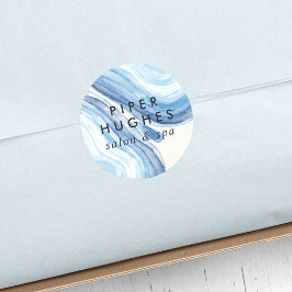 Blue Wave Geode Ronde Sticker