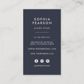 Blue Wave Geode | Verticale sociale media Visitekaartje (Achterkant)