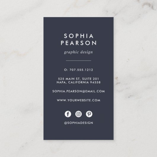 Blue Wave Geode | Verticale sociale media Visitekaartje (Achterkant)