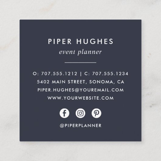 Blue Wave Geode Vierkante Visitekaartje (Achterkant)