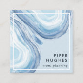 Blue Wave Geode Vierkante Visitekaartje (Voorkant)