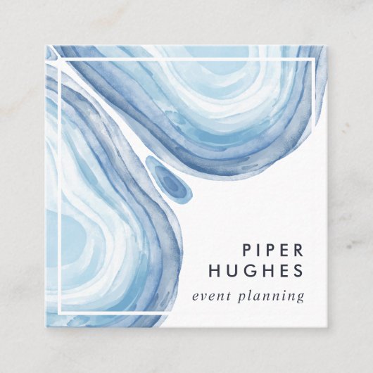 Blue Wave Geode Vierkante Visitekaartje (Voorkant)