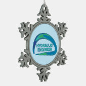 Blue Wave Hydraulische Engineer Mok Tin Sneeuwvlok Ornament (Links)