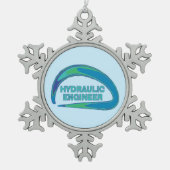 Blue Wave Hydraulische Engineer Mok Tin Sneeuwvlok Ornament (Voorkant)