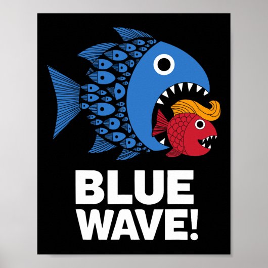 Blue Wave Kamala Funny Big Fish Eat Little Fish Tr Poster (Voorkant)
