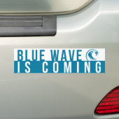 Blue Wave komt eraan Bumpersticker (Op auto)