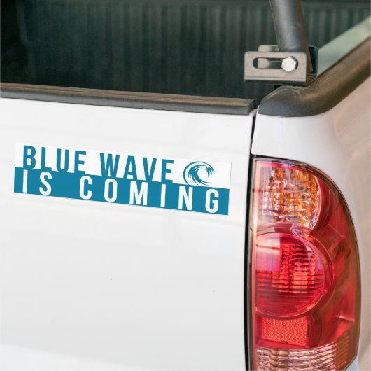Blue Wave komt eraan Bumpersticker (Op Truck)
