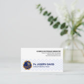 Blue Wave Lines Gold Fish Life Buoy Christelijk Visitekaartje (Staand voorkant)