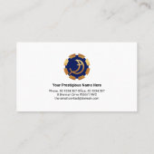 Blue Wave Lines Gold Fish Life Buoy Christelijk Visitekaartje (Achterkant)