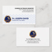 Blue Wave Lines Gold Fish Life Buoy Christelijk Visitekaartje (Voorkant / Achterkant)