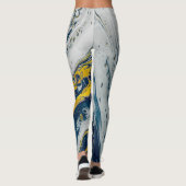 Blue wave marble textures leggings (Achterkant)