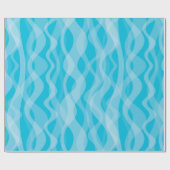 Blue Wave MCM Mid Century Abstract Modern Cadeaupapier (Vlak)