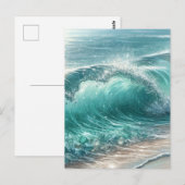  Blue Wave met Sparkles Briefkaart (Voorkant / Achterkant)