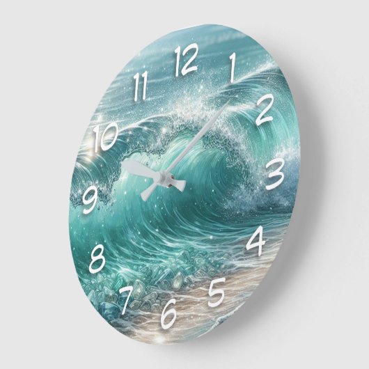 Blue Wave met Sparkles Grote Klok (Hoek)