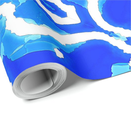 Blue wave minted art cadeaupapier (Rol Hoek)