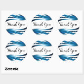 Blue Wave Modern Abstract dank u Ronde Sticker (Vel)