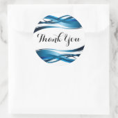 Blue Wave Modern Abstract dank u Ronde Sticker (Tas)