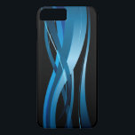 Blue Wave Modern Abstract Patroon Case-Mate iPhone Case<br><div class="desc">Een modern abstract ontwerp met een blauw lintgolfpatroon tegen een zwarte achtergrond. U kunt de zwarte achtergrond wijzigen in de kleur van uw keuze door de &quote te selecteren; IT&quot aan te passen; en een andere achtergrondkleur te selecteren uit een breed scala aan beschikbare kleurkeuzes. Deze hoge kwaliteit vector grafisch...</div>