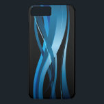 Blue Wave Modern Abstract Patroon Case-Mate iPhone Case<br><div class="desc">Een modern abstract ontwerp met een blauw lintgolfpatroon tegen een zwarte achtergrond. U kunt de zwarte achtergrond wijzigen in de kleur van uw keuze door de &quote te selecteren; IT&quot aan te passen; en een andere achtergrondkleur te selecteren uit een breed scala aan beschikbare kleurkeuzes. Deze hoge kwaliteit vector grafisch...</div>