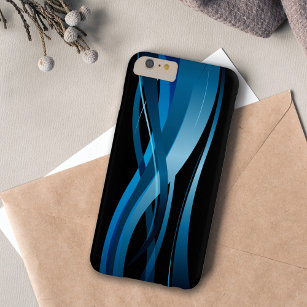 Blue Wave Modern Abstract Patroon Barely There iPhone 6 Plus Hoesje