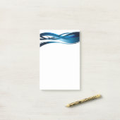 Blue Wave Modern Abstract Patroon Post-it® Notes (Op bureau)