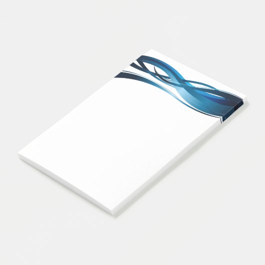 Blue Wave Modern Abstract Patroon Post-it® Notes (Schuin)