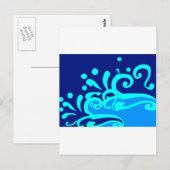 Blue Wave Modern Designs Briefkaart (Voorkant / Achterkant)