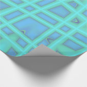 Blue Wave Modern Geometric Abstract Patroon Cadeaupapier (Hoek)