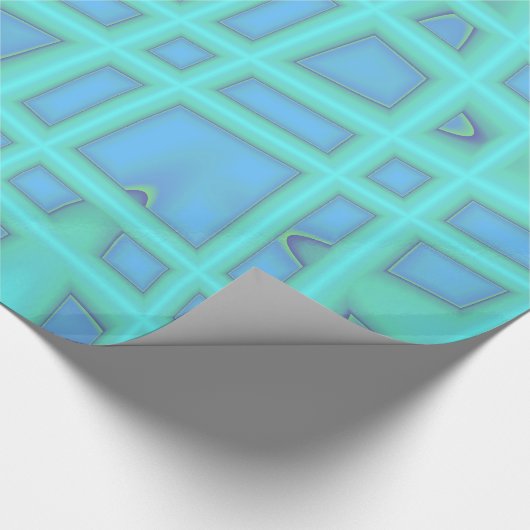 Blue Wave Modern Geometric Abstract Patroon Cadeaupapier (Hoek)