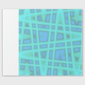 Blue Wave Modern Geometric Abstract Patroon Cadeaupapier (Vlak)