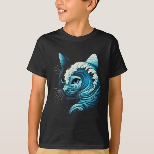 Blue Wave of Cat Ladies Blue Cats Wave voor Kamala T-shirt (Voorkant)