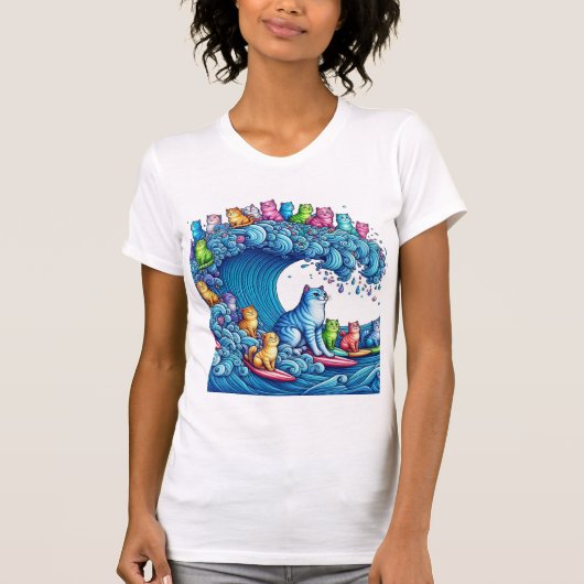 Blue Wave of Cat Ladies voor Kamala Harris T-Shirt (Voorkant)
