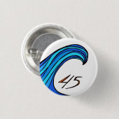 Blue Wave Over 45 Round Button (Voorkant /achterkant)