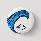 Blue Wave Over 45 Round Button (Voorkant)