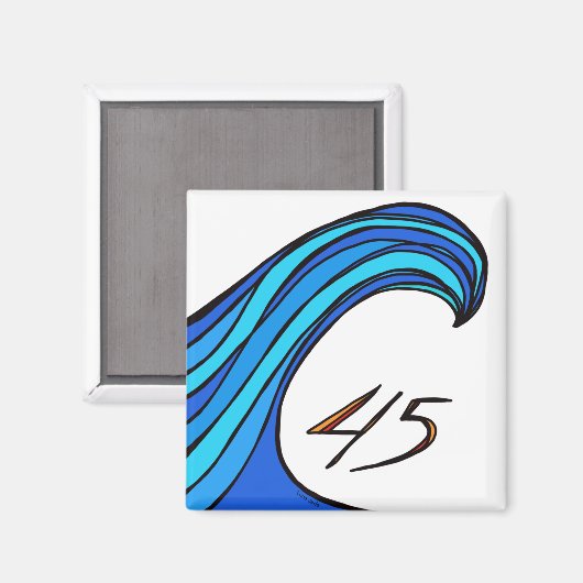 Blue Wave Over 45 Square Magnet (Voorkant / Achterkant)