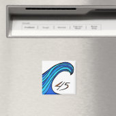 Blue Wave Over 45 Square Magnet (Insitu (Vaatwasser))