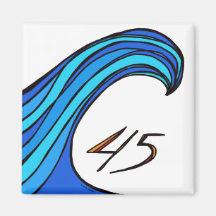Blue Wave Over 45 Square Magnet