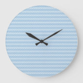 Blue Wave Pattern Wall clock Grote Klok (Voorkant)