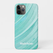 Blue Wave Personal Monogram Case-Mate iPhone Case (Achterkant)