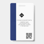 Blue Wave | Personeelsfoto ID Bedrijfsbeveiliging Badge (Achterkant)