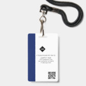 Blue Wave | Personeelsfoto ID Bedrijfsbeveiliging Badge (Achterkant met lanyard)